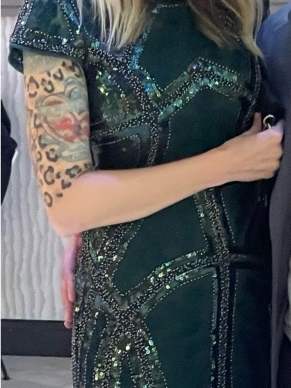 Lulu's Emerald Green Beaded Mini Dress - Picture 2 of 4